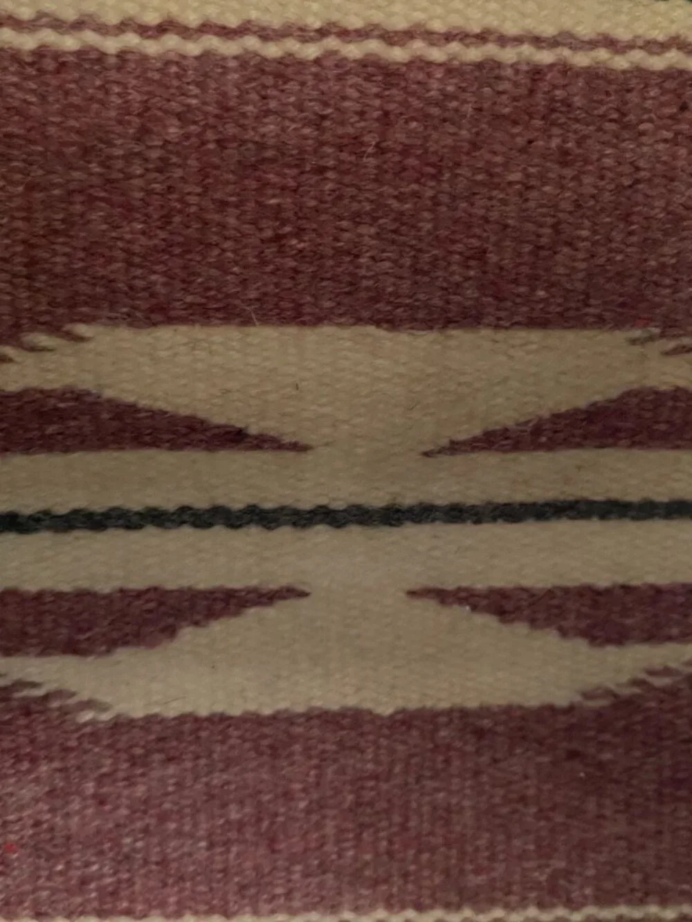 Chimayo Medium Red Wine Green Geometric Weaving